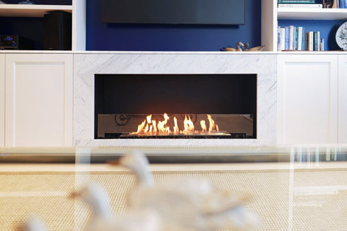 Ecosmart Fire Flex 104SS.BX2 Single Sided Fireplace Insert - Black Finish / Stainless Steel Burner - ESF.FX.104SS.BX2